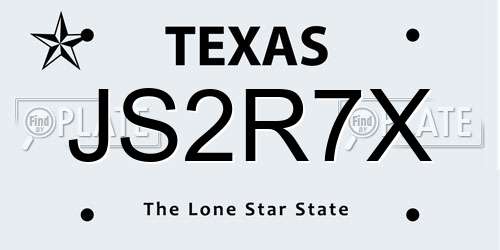 JS2R7X Texas License Plate