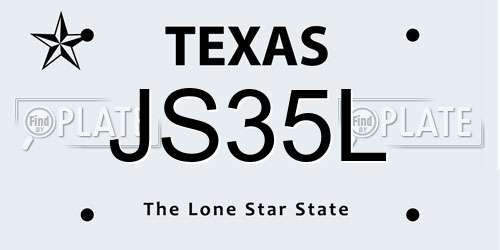 JS35L Texas License Plate
