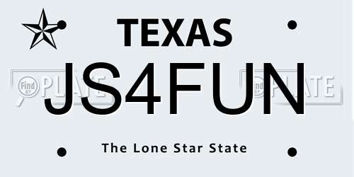 JS4FUN Texas License Plate