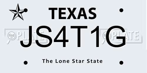 JS4T1G Texas License Plate