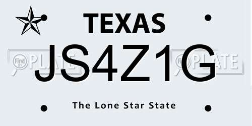 JS4Z1G Texas License Plate