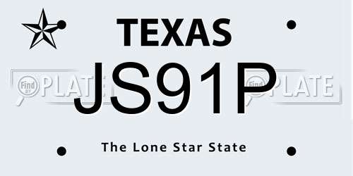 JS91P Texas License Plate
