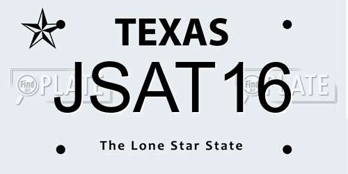 JSAT16 Texas License Plate