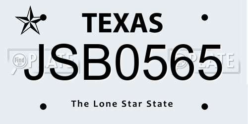 JSB0565 Texas License Plate