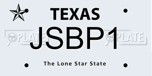 JSBP1 Texas License Plate