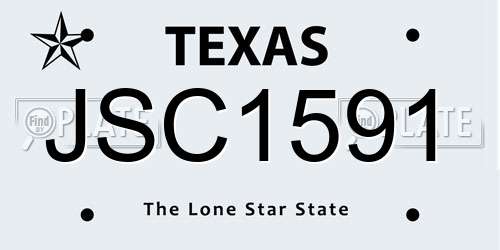 JSC1591 Texas License Plate