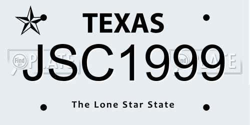 JSC1999 Texas License Plate