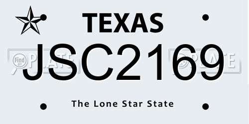 JSC2169 Texas License Plate