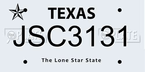 JSC3131 Texas License Plate