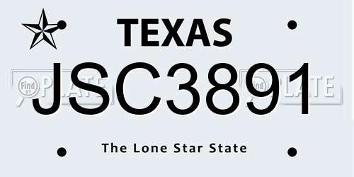 JSC3891 Texas License Plate