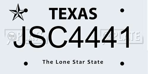 JSC4441 Texas License Plate