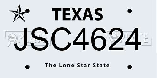 JSC4624 Texas License Plate