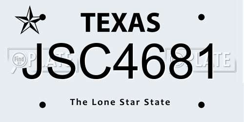 JSC4681 Texas License Plate