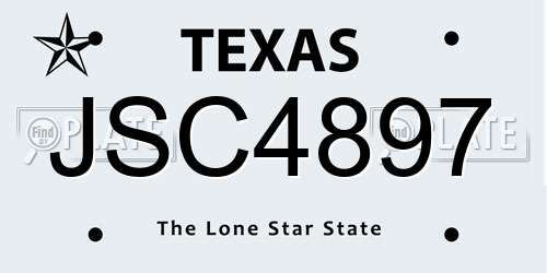 JSC4897 Texas License Plate