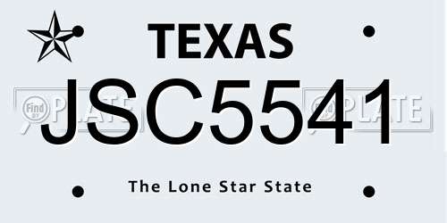JSC5541 Texas License Plate