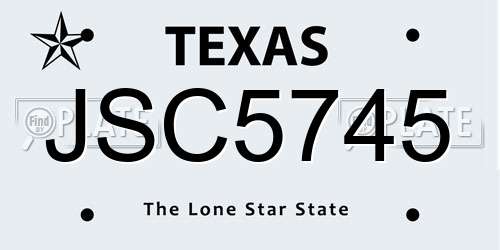 JSC5745 Texas License Plate