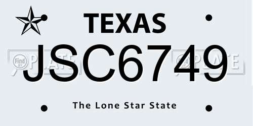 JSC6749 Texas License Plate