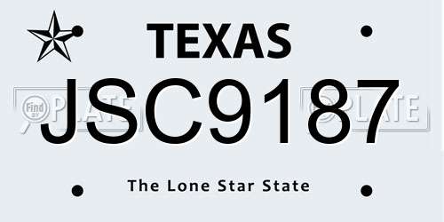 JSC9187 Texas License Plate