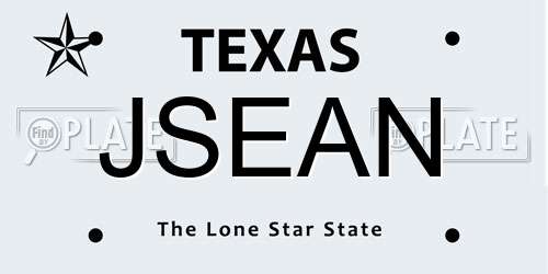 JSEAN Texas License Plate