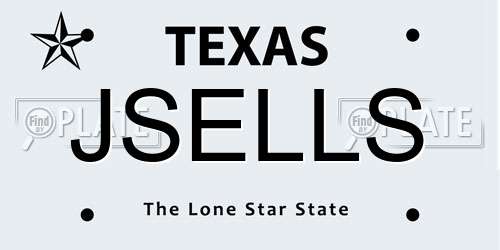 JSELLS Texas License Plate