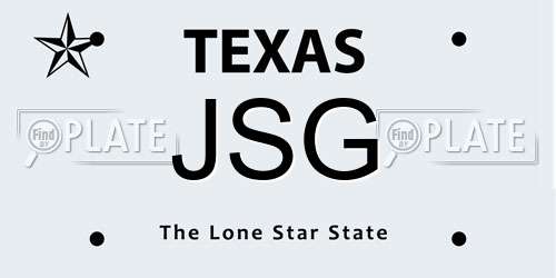 JSG Texas License Plate