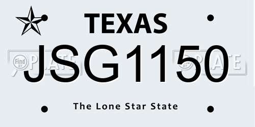 JSG1150 Texas License Plate