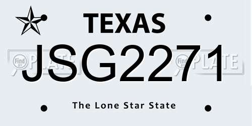 JSG2271 Texas License Plate