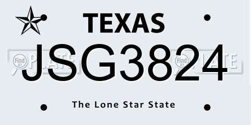 JSG3824 Texas License Plate