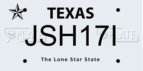 JSH17I Texas License Plate