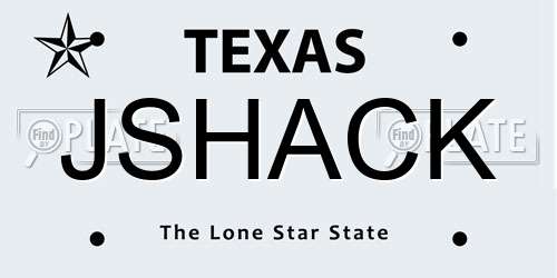 JSHACK Texas License Plate