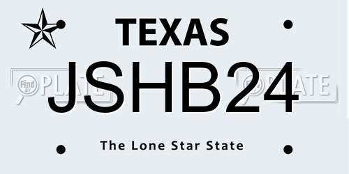 JSHB24 Texas License Plate
