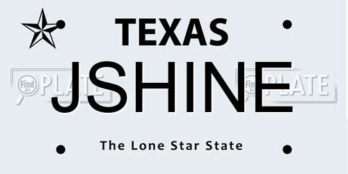 JSHINE Texas License Plate