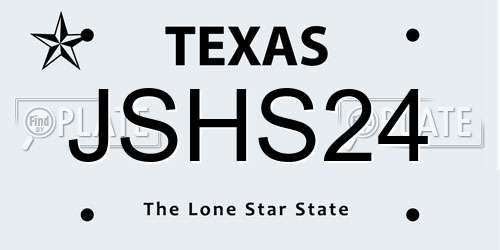 JSHS24 Texas License Plate