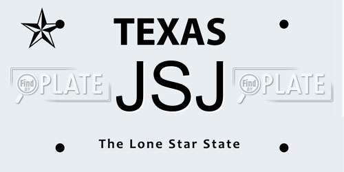 JSJ Texas License Plate
