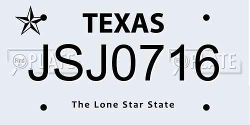 JSJ0716 Texas License Plate