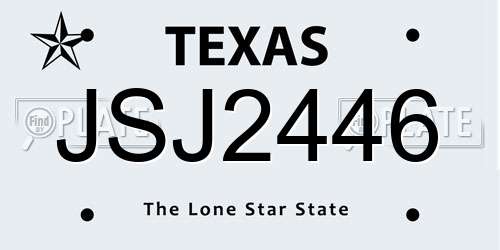 JSJ2446 Texas License Plate