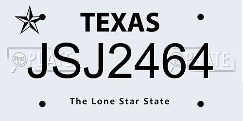 JSJ2464 Texas License Plate