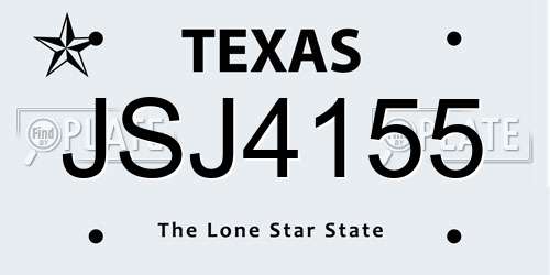 JSJ4155 Texas License Plate
