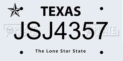 JSJ4357 Texas License Plate