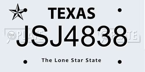 JSJ4838 Texas License Plate