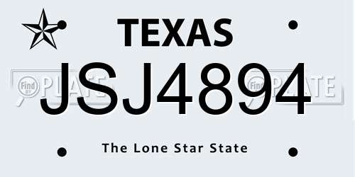 JSJ4894 Texas License Plate