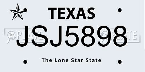 JSJ5898 Texas License Plate
