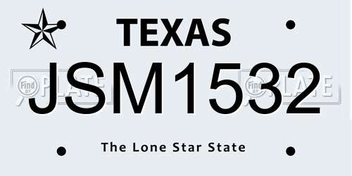 JSM1532 Texas License Plate