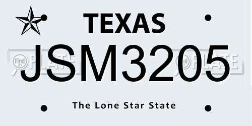 JSM3205 Texas License Plate