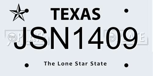 JSN1409 Texas License Plate