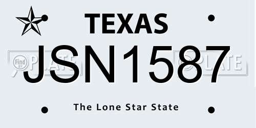 JSN1587 Texas License Plate