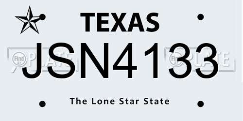 JSN4133 Texas License Plate