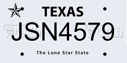 JSN4579 Texas License Plate