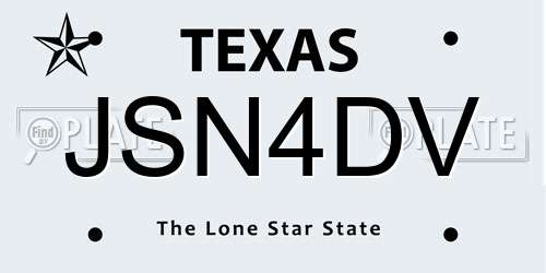 JSN4DV Texas License Plate