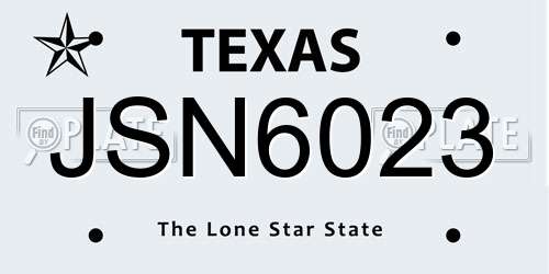 JSN6023 Texas License Plate